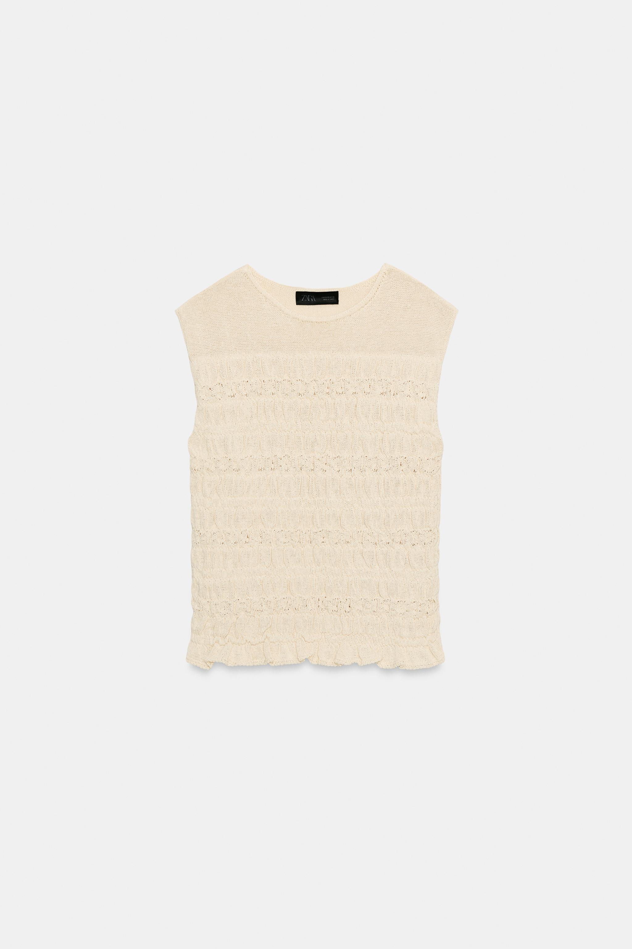 TOP EN MAILLE NID D'ABEILLE